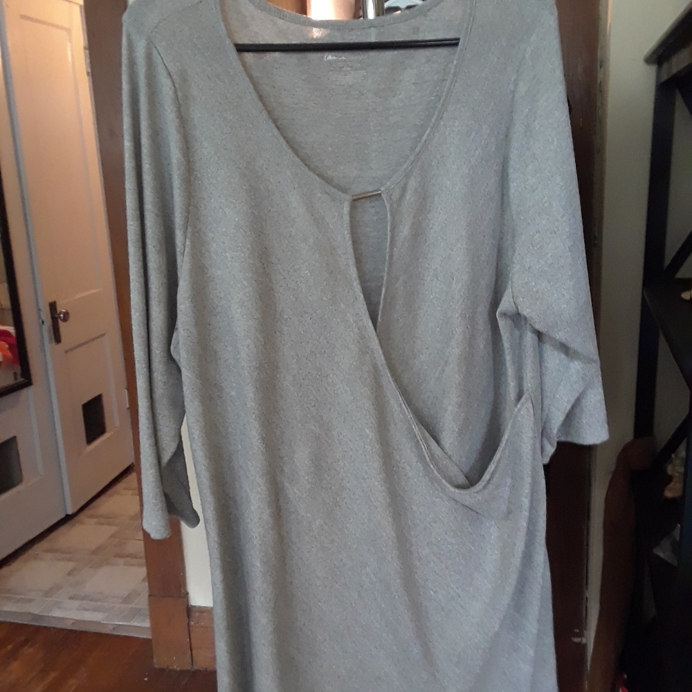 Long silver wrap style top